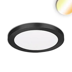 LED ceiling luminaire Slim Flex, IP44, 12W, ColorSwitch 3000|3500|4000K 1020lm 120°, variable opening, black