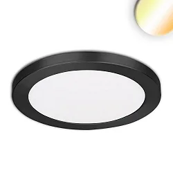 overflade- / indbygningslampe Slim Flex IP44, sort 