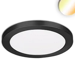 LED ceiling luminaire Slim Flex, IP44, 24W, ColorSwitch 3000|3500|4000K 2040lm 120°, variable opening, black