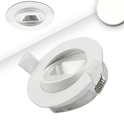 Indbygningslampe svingbar, dæmpbar IP44, hvid dæmpbar 8W 550lm 4000K CRI >94