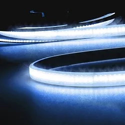 Fuldt silikoniseret LED-strip CRI9B LINEAR 48V-FLEXBAND 2-polet hvid