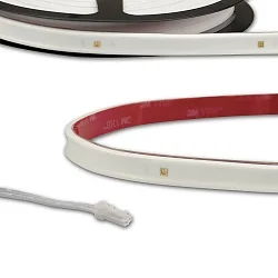 LED UV-C MiniAMP Flex strip 270nm, for surface disinfection, IP54, 12V DC, 6W, 1-sided with male plug, 116cm, white