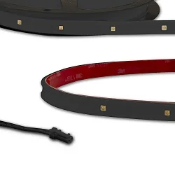 LED UV-C MiniAMP Flex strip 270nm, for surface disinfection, IP54, 12V DC, 6W, 1-sided with male plug, 116cm, black