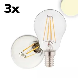 LED dråbe lyskilde ILLU sæt med 3, omskiftelig E14 4W 400lm 2700K 360° CRI 80-89 