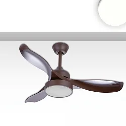 Loftsventilator 3 WING med belysning, med fjernbetjening IP20, brun 