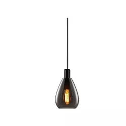 Pendel INFINITY SMOKY GLASS med åbent kabel, 2-polet E27 IP20, sort dæmpbar