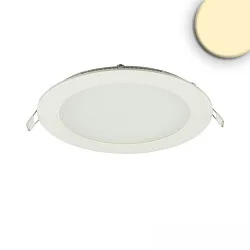 Downlight flad, rund, blændingsreduceret IP42, hvid dæmpbar