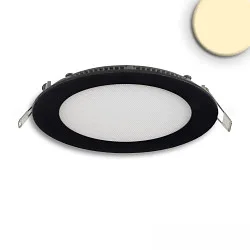 Downlight flad, rund, blændingsreduceret IP42, sort dæmpbar
