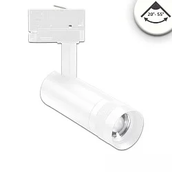 3-faset spot FLEX-SPOT 8W 22-55° PHASE fokuserbar, kardanisk drejning IP20, hvid dæmpbar
