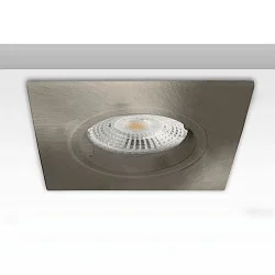 mounting frame GU10/MR16 square, with lamp socket, brushed aluminium