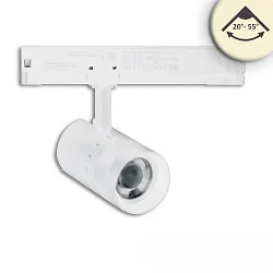 3-phase spot 12W - 20°-55° (DALI) rigid, DALI controllable, focusable IP20, dimmable