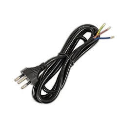 Tilslutningskabel med stik H05VV-F3G0,75mm² Schweizisk version, sort