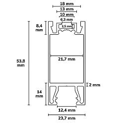 Gardineprofil CURTAIN 10 ONE HIGH 1-fold, sort