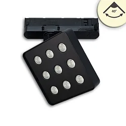 3-phase spot MATRIX DALI square, UGR < 19, with lens optics, on/off, cardanic swivelling IP20, black dimmable