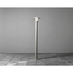 Standerlampe HEIMDAL E27 IP44, opal, sølv