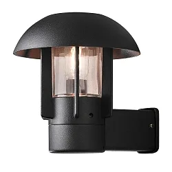 Udendørs wall luminaire HEIMDAL E27 IP44, sort, gennemsigtig