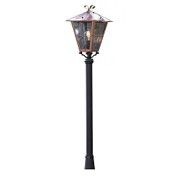 Lamp head FENIX SMALL, E27 max. 100W, massive copper / smoked acrylic glass