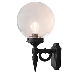 Udendørs wall luminaire ORION E27 IP23, sort, gennemsigtig