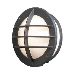 Wall luminaire ODEN, with integrated power plug, E27 max. 60W, opal acrylic glass / black aluminium