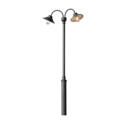 lampehoved VEGA 2-flammer E27 IP23, sort, gennemsigtig