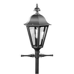 lampehoved PALLAS 1-flamme E27 IP23, røgfarver, sort