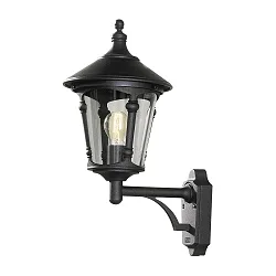 Wall luminaire VIRGO, E27 max. 100W, black aluminium / smoked acrylic glass