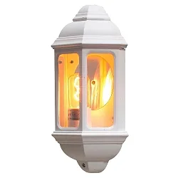 Outdoor wall luminaire CAGLIARI, E27 max. 100W, white aluminium / clear glass