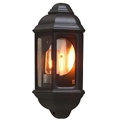 Outdoor wall luminaire CAGLIARI, E27 max. 100W, black aluminium / clear glass