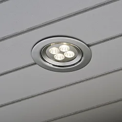 Udendørs indbygningslampe IP44, aluminium, gennemsigtig 