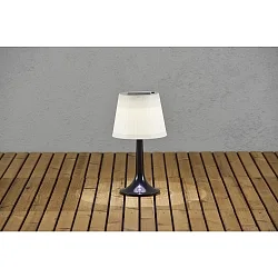 Solar bordlampe ASSISI med afbryder, med skærm IP44, satin, sort 