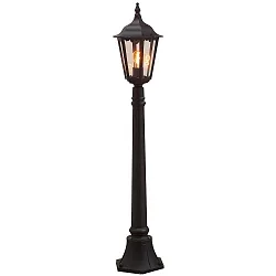 Standerlampe FIRENZE E27 IP43, sort, gennemsigtig