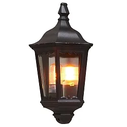 Udendørs wall luminaire FIRENZE E27 IP43, sort, gennemsigtig