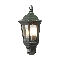 Udendørs wall luminaire FIRENZE med bevægelsesdetektor E27 IP43, grøn, gennemsigtig