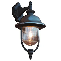 Udendørs wall luminaire PARMA down E27 IP43, rustfrit stål, klar, sort