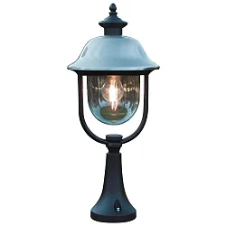Pedestal light PARMA with roof from stainless steel, E27 max. 75W