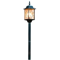 Path luminaire MILANO, E27 max. 75W, black/silver, aluminium / acrylic glass with lead crystal look