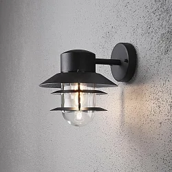 Outdoor wall luminaire MODENA DOWN, E27 max. 60W, black aluminium / clear glass