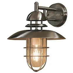 Udendørs wall luminaire SORRENTO E27 IP44, rustfrit stål, gennemsigtig