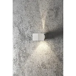 Outdoor wall luminaire MODENA Square, Up/Down, G9 max. 25W, white aluminium / clear glass
