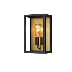 Udendørs wall luminaire CARPI E27 IP44, messing, sort dæmpbar