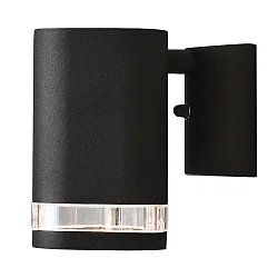 Udendørs wall luminaire MODENA med reflektor GU10 IP44, sort, gennemsigtig