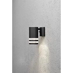 Udendørs wall luminaire MODENA down GU10 IP44, sort, gennemsigtig