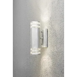 Udendørs wall luminaire MODENA up / down GU10 IP44, stål, gennemsigtig