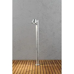 Standerlampe TRIESTE GU10 IP44, stål, gennemsigtig