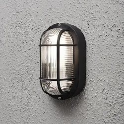 Væg- og Loftlampe ELMAS E27 IP44, sort