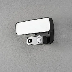 Udendørs wall luminaire SMARTLIGHT med bevægelsesdetektor, med kamera IP54, sort