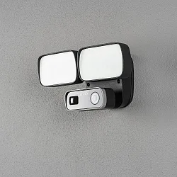 Udendørs wall luminaire SMARTLIGHT med bevægelsesdetektor, med kamera IP54, sort