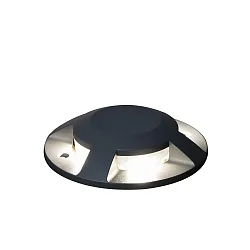 HighPower LED terrace floor spot with 4-fold light beam, 3W 3000K 980lm, anthracite aluminium