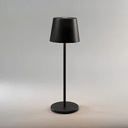 battery table lamp VENCE USB IP54, black dimmable