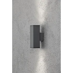 Outdoor wall luminaire MONZA, with double cone of light, 2x GU10 max. 35W, anthracite aluminium clear glass